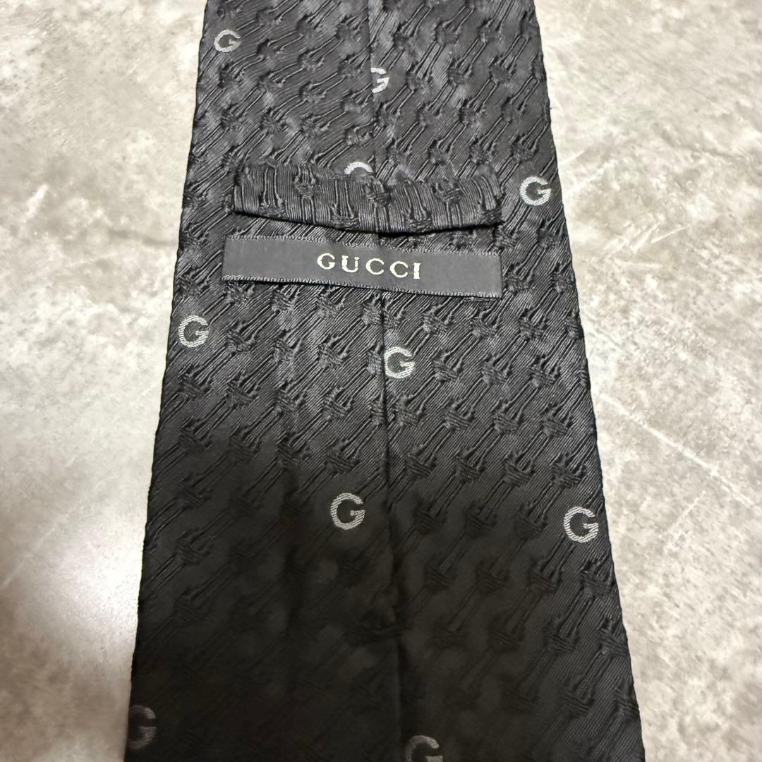 【✨美品✨】GUCCI グッチ ネクタイ G柄 ハイブランド ブラック シルク