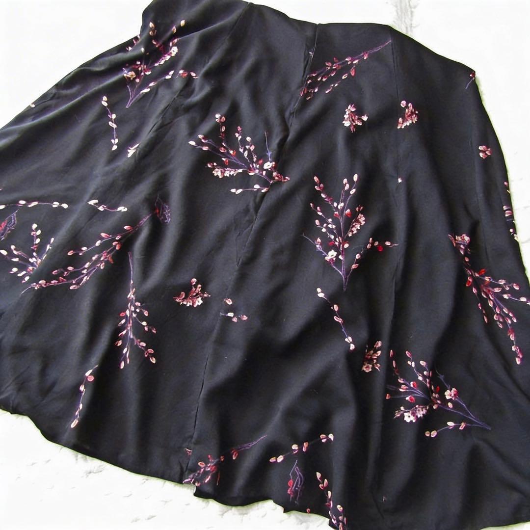 【未使用/ZARA/ザラ】桜ロングシャツワンピース/XS/黒/春/ブラック
