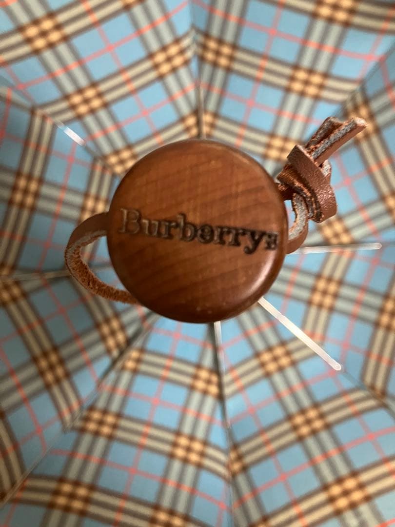 Burberrys バーバリーズ　折りたたみ傘　チェック　水色