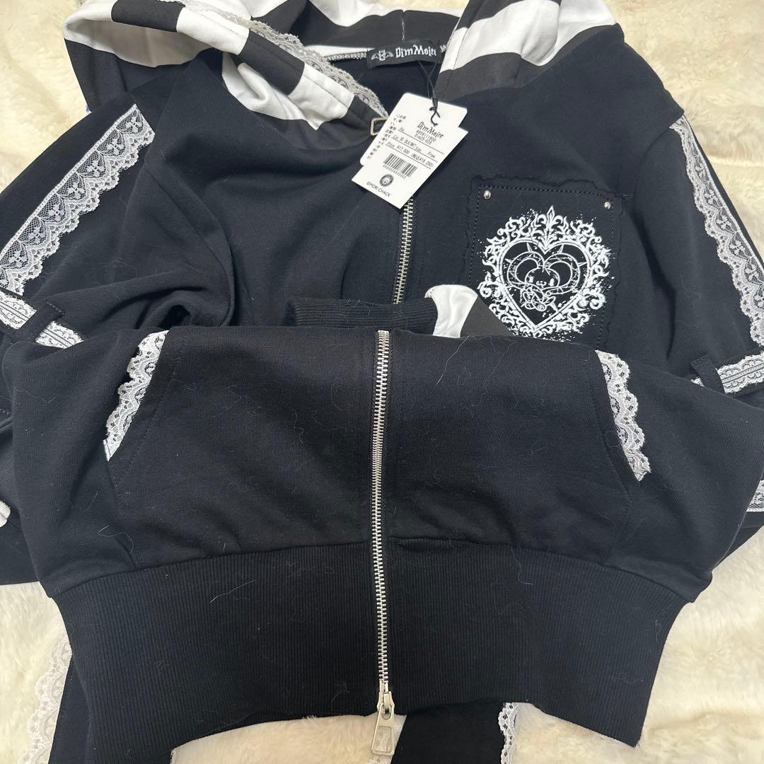 DimMoire 汎用うさぎパーカー　black＆white
