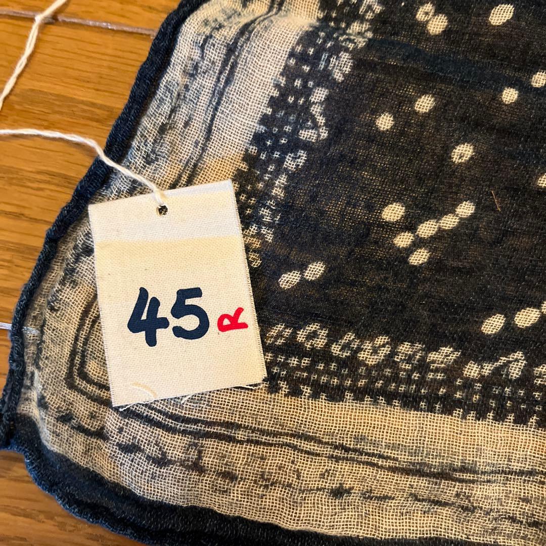 専用です。45R バンダナ　インディゴ　ドット\"R\"文字❤️柔らかガーゼ素材