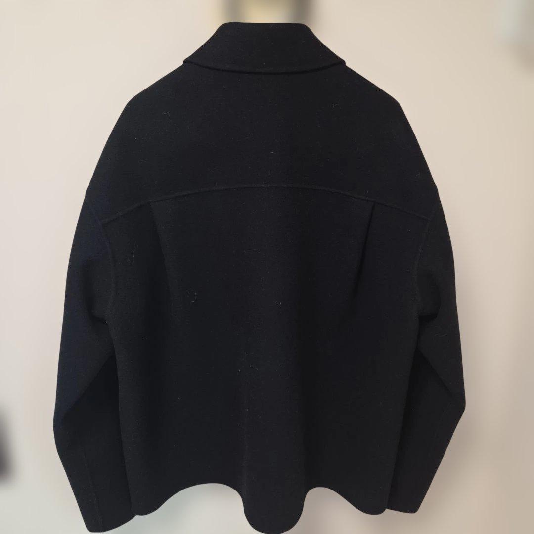 ★美品★【EDITION】ウールカシミヤダブルフェイス ジップブルゾン　ブラック