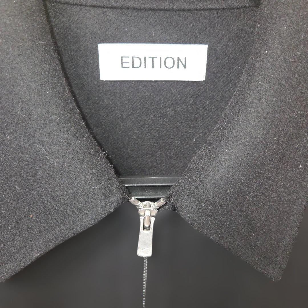 ★美品★【EDITION】ウールカシミヤダブルフェイス ジップブルゾン　ブラック