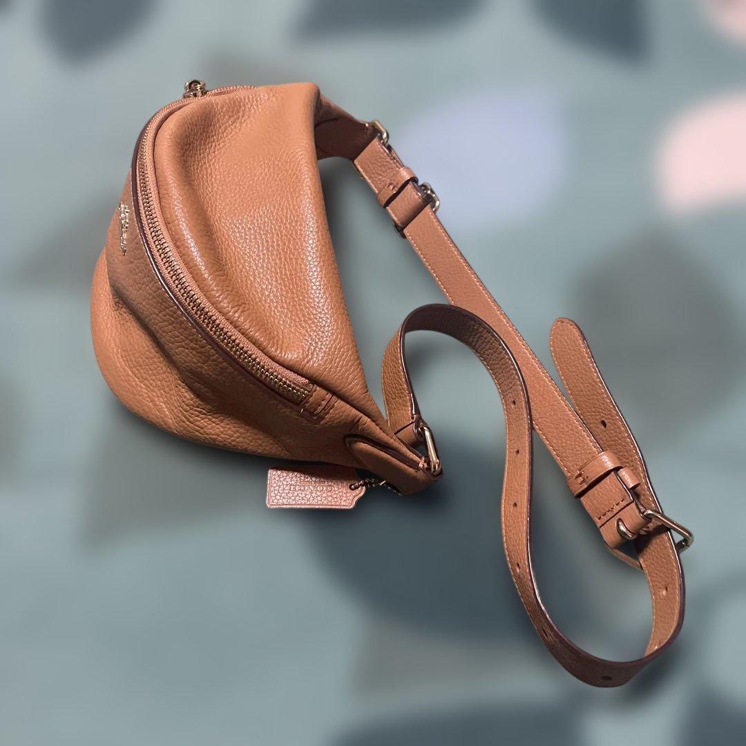 値下げ！COACH キャメルカラーウエストバッグ　美品