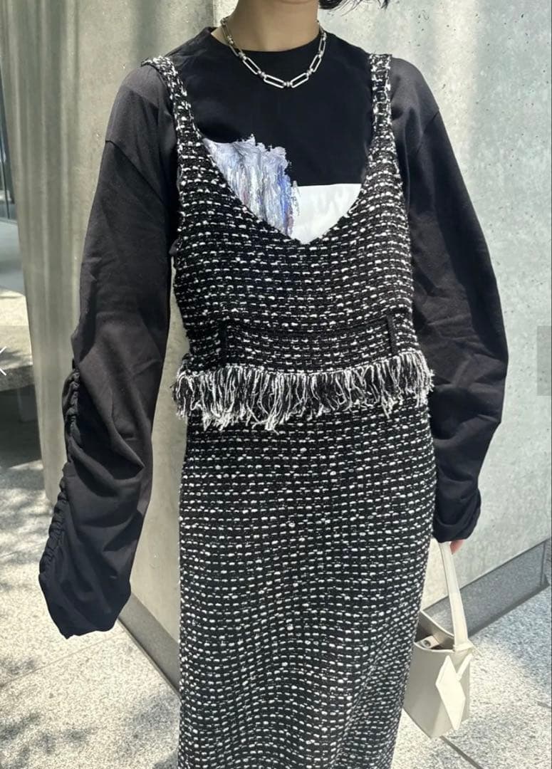 ワンピース UND TWEED JUMPER SKIRT KNIT DRESS