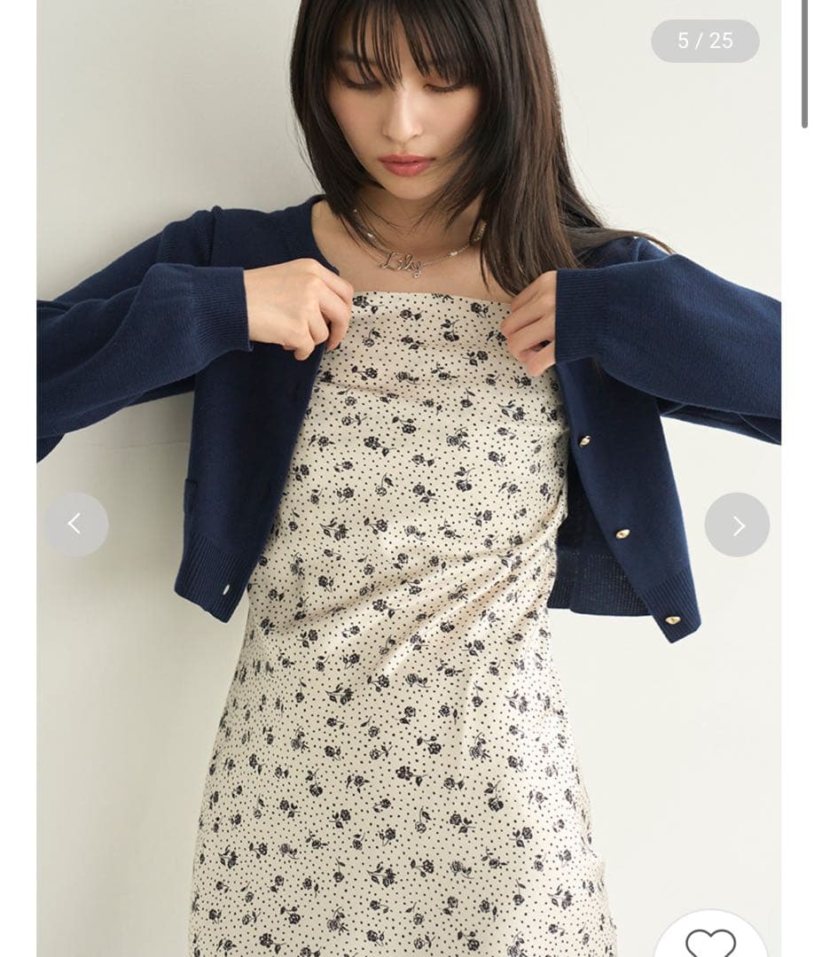新品　LILY BROWN リリーブラウン　カーデセットプリントキャミワンピース