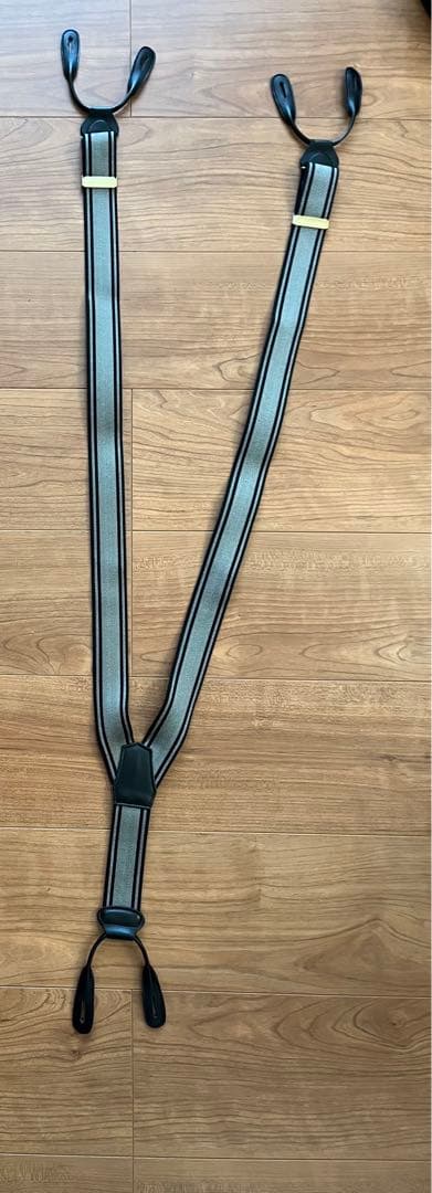ダッパーズ　ブラックグレー ストライプ サスペンダー