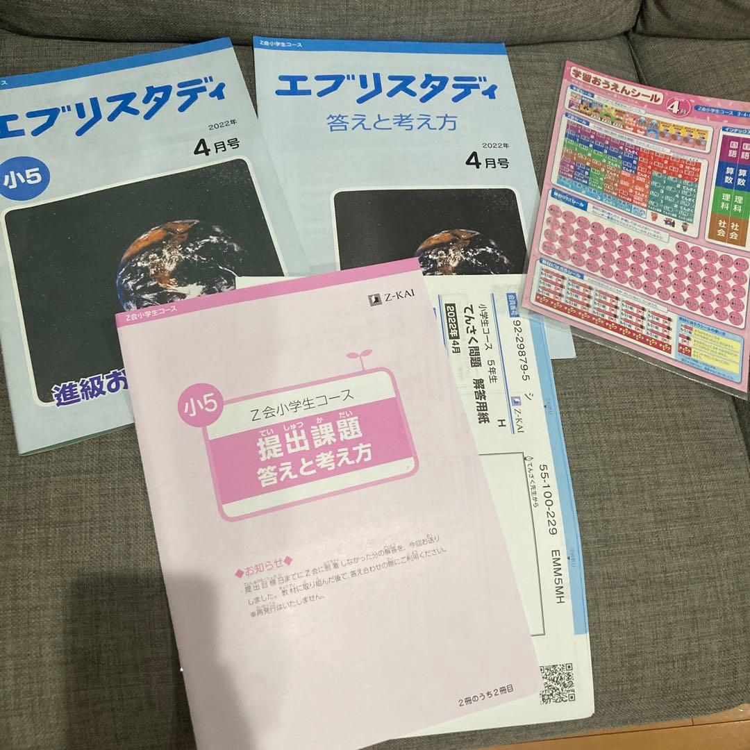 Z会 小5 エブリスタディ 4教科 1年分 国算理社