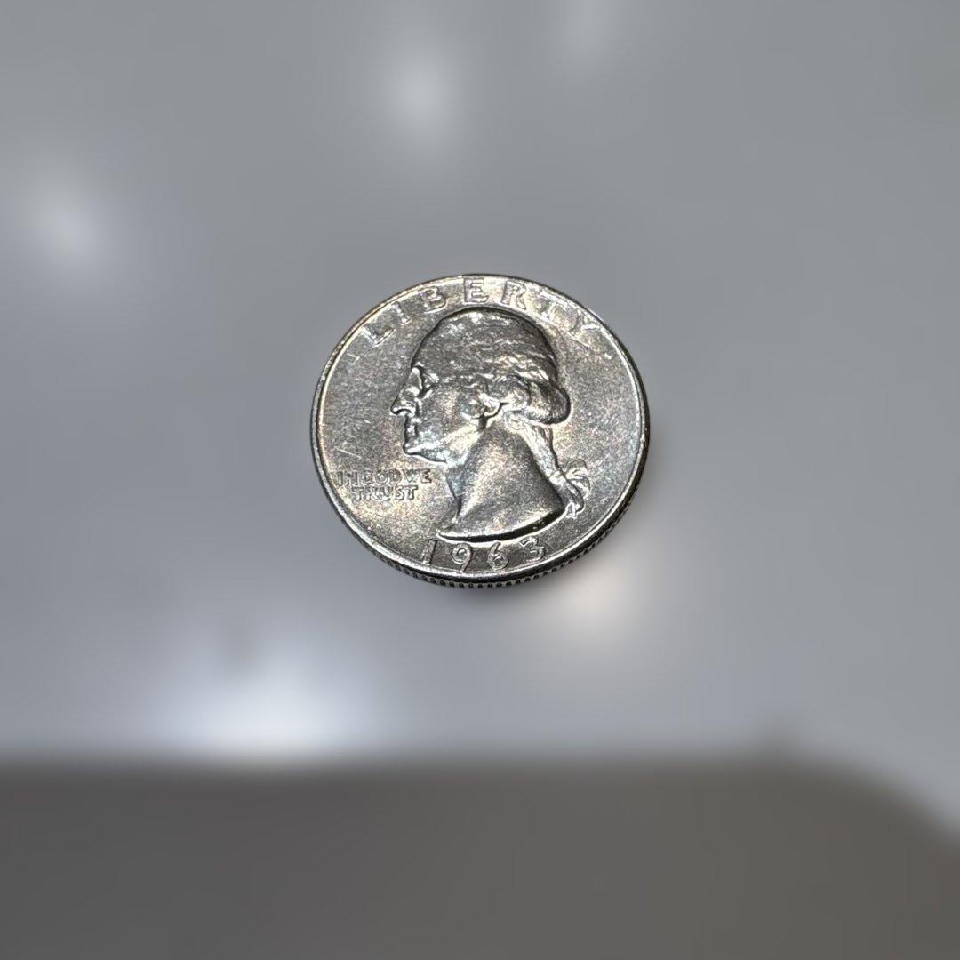 【1964年】ハーフダラー銀貨1枚 【1963年】クウォーターダラー銀貨1枚