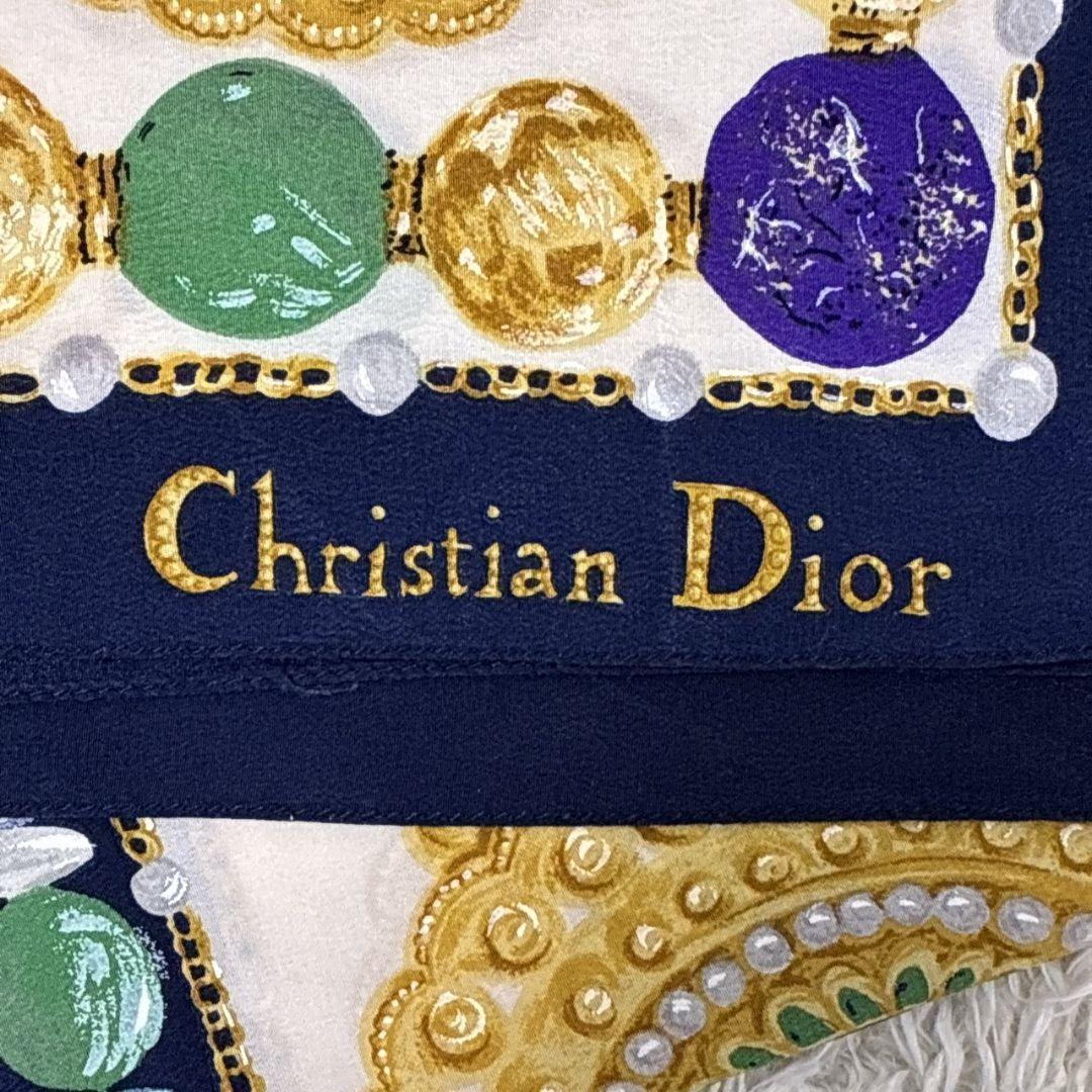極美品✨Christian Dior シルク スカーフ ストール イタリア 宝石