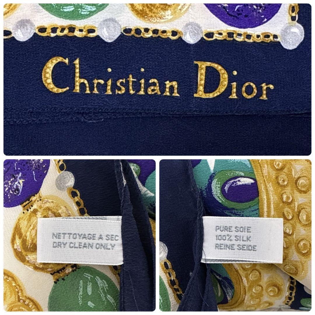 極美品✨Christian Dior シルク スカーフ ストール イタリア 宝石