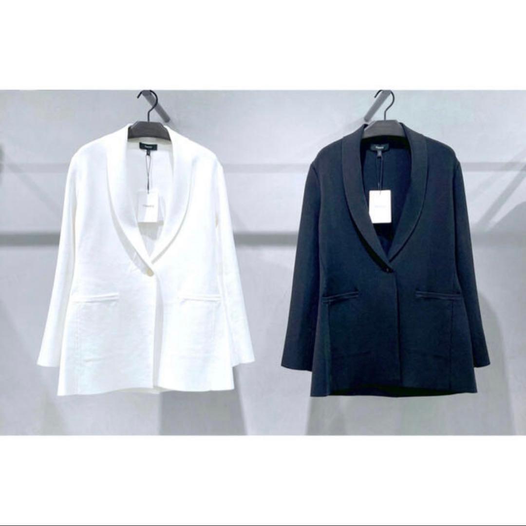 Theory セオリー 21ss ニット ジャケット カーディガン 白 長袖