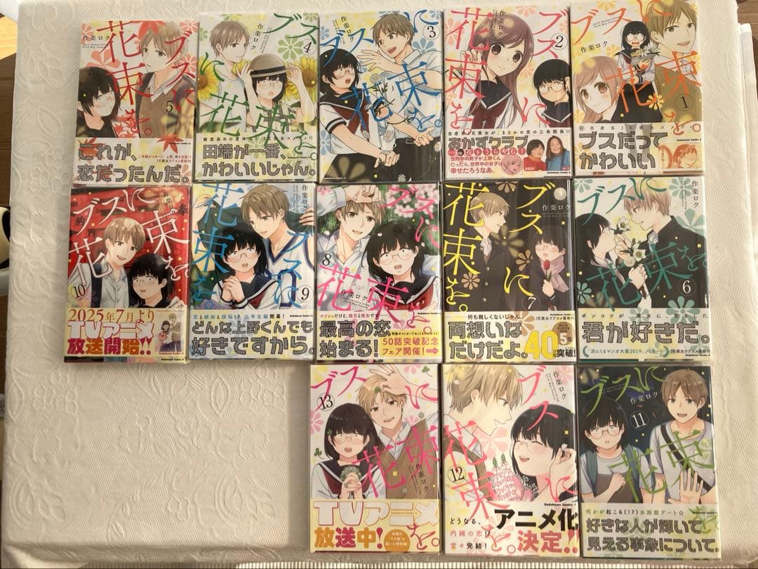 ブスに花束を 全13巻セット　全巻透明カバー付きで特に汚れなし。