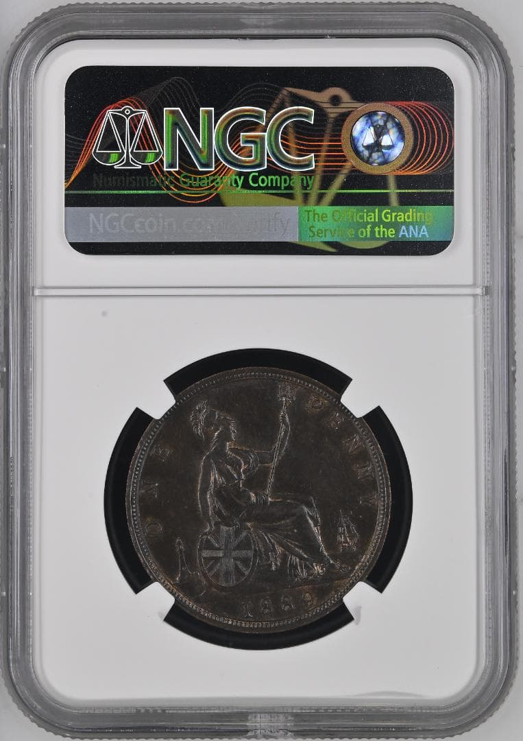 NGC-AU58BN　イギリス　ヤングヴィクトリア　1889　ペニー　銅貨