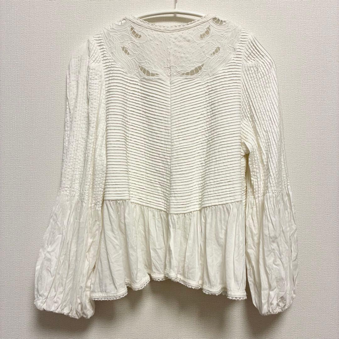 IENA LA BOUCLE ピンタック刺繍ブラウス