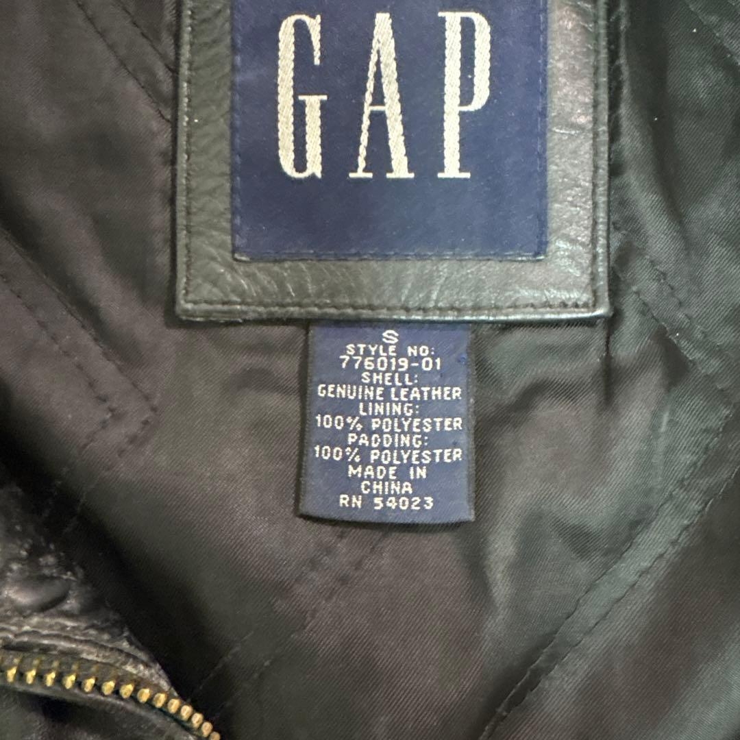 GAP ブラックレザー ジャケット 黒 古着