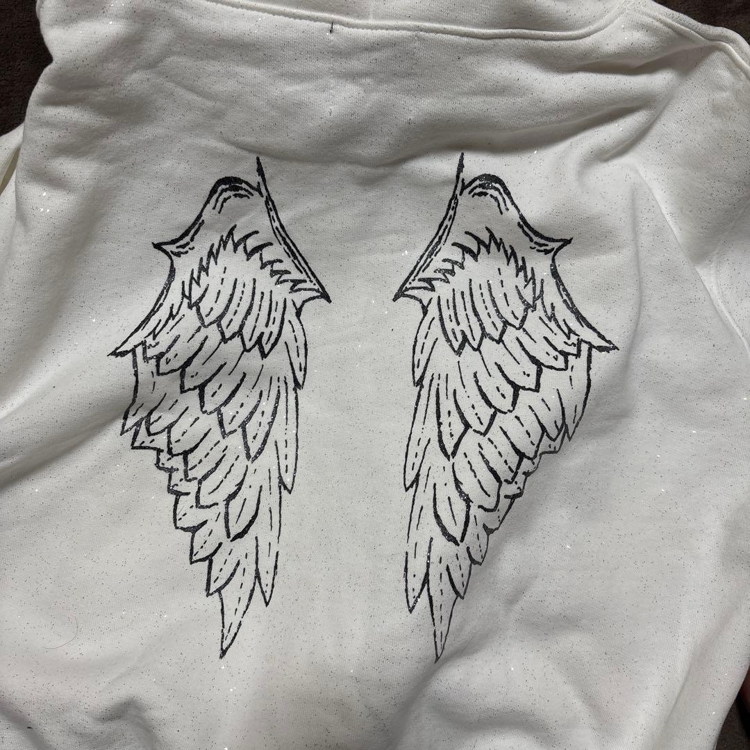 最安値9090Cross Logo glitter Fur Zip Hoodie