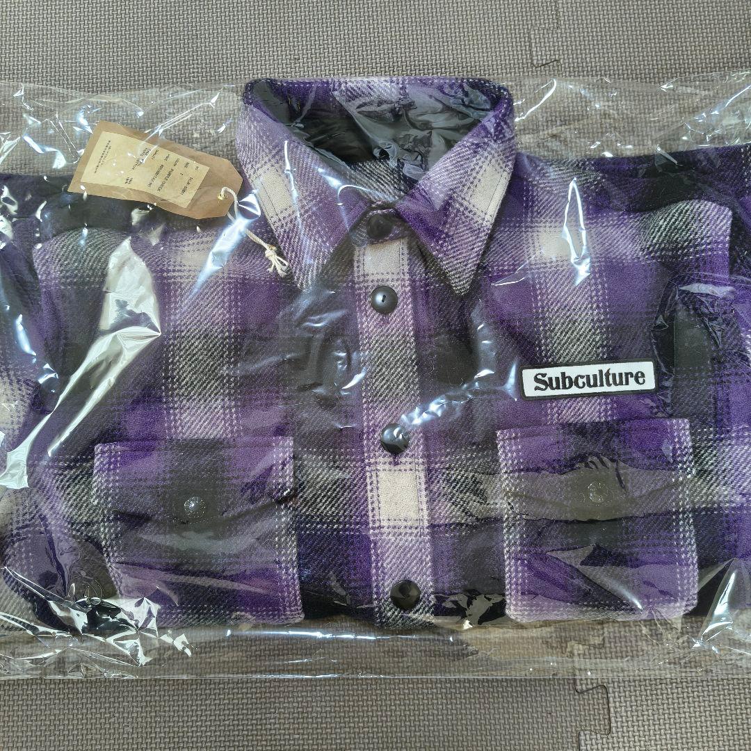 SUBCULTURE OMBRE CHECKJACKET PURPLE 2サイズ