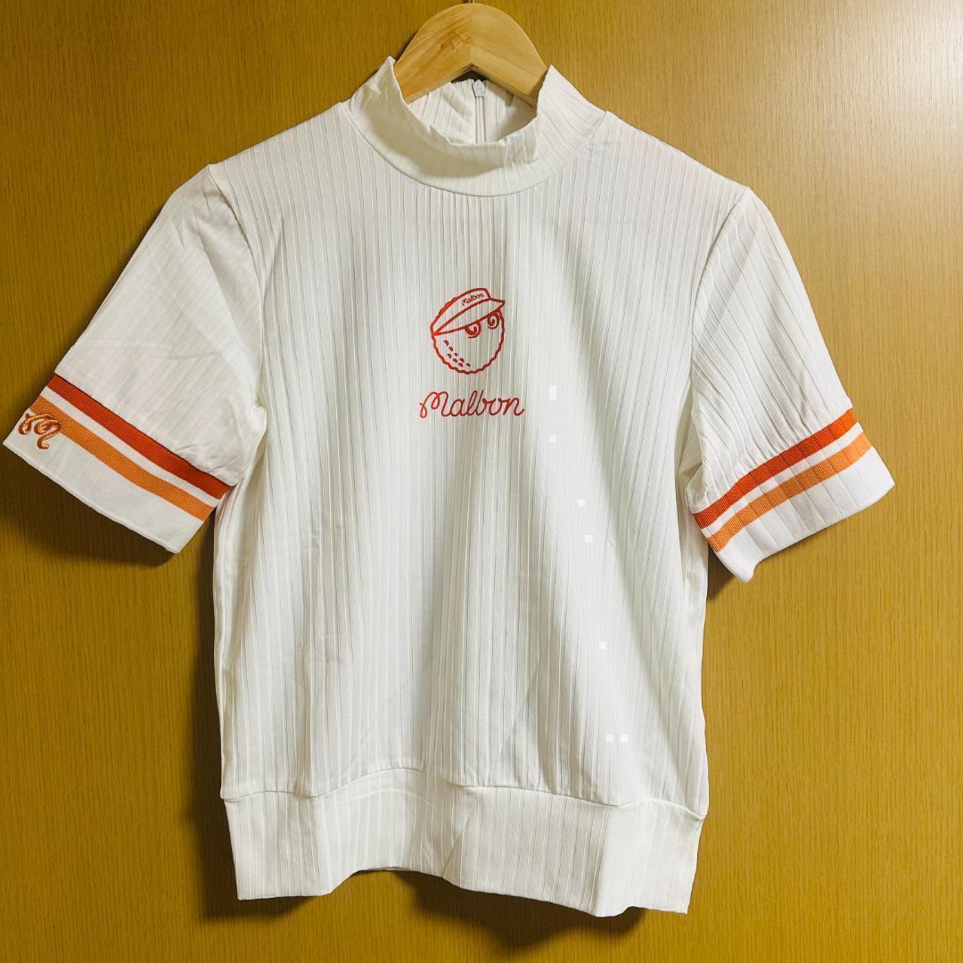 白L マルボンゴルフ モックネック シャツ Malbon Golf ハーフジップ