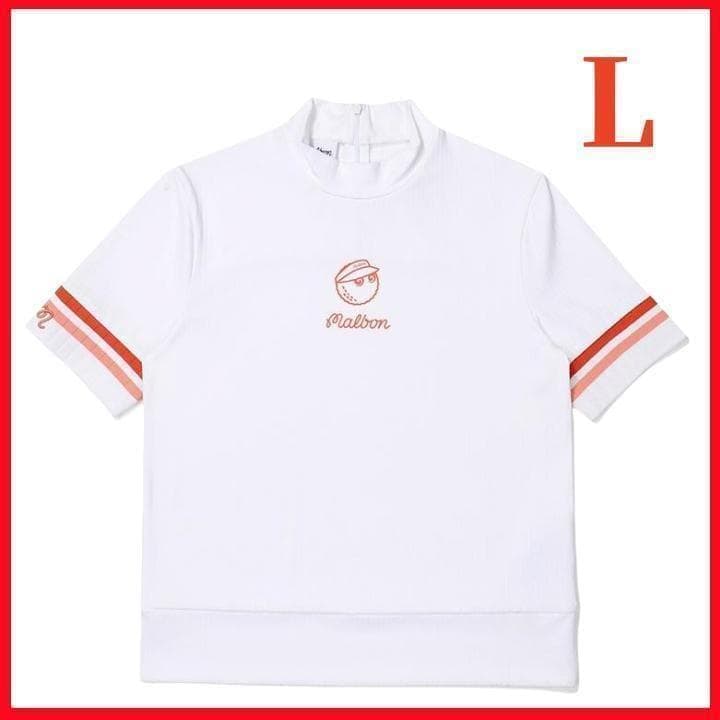 白L マルボンゴルフ モックネック シャツ Malbon Golf ハーフジップ