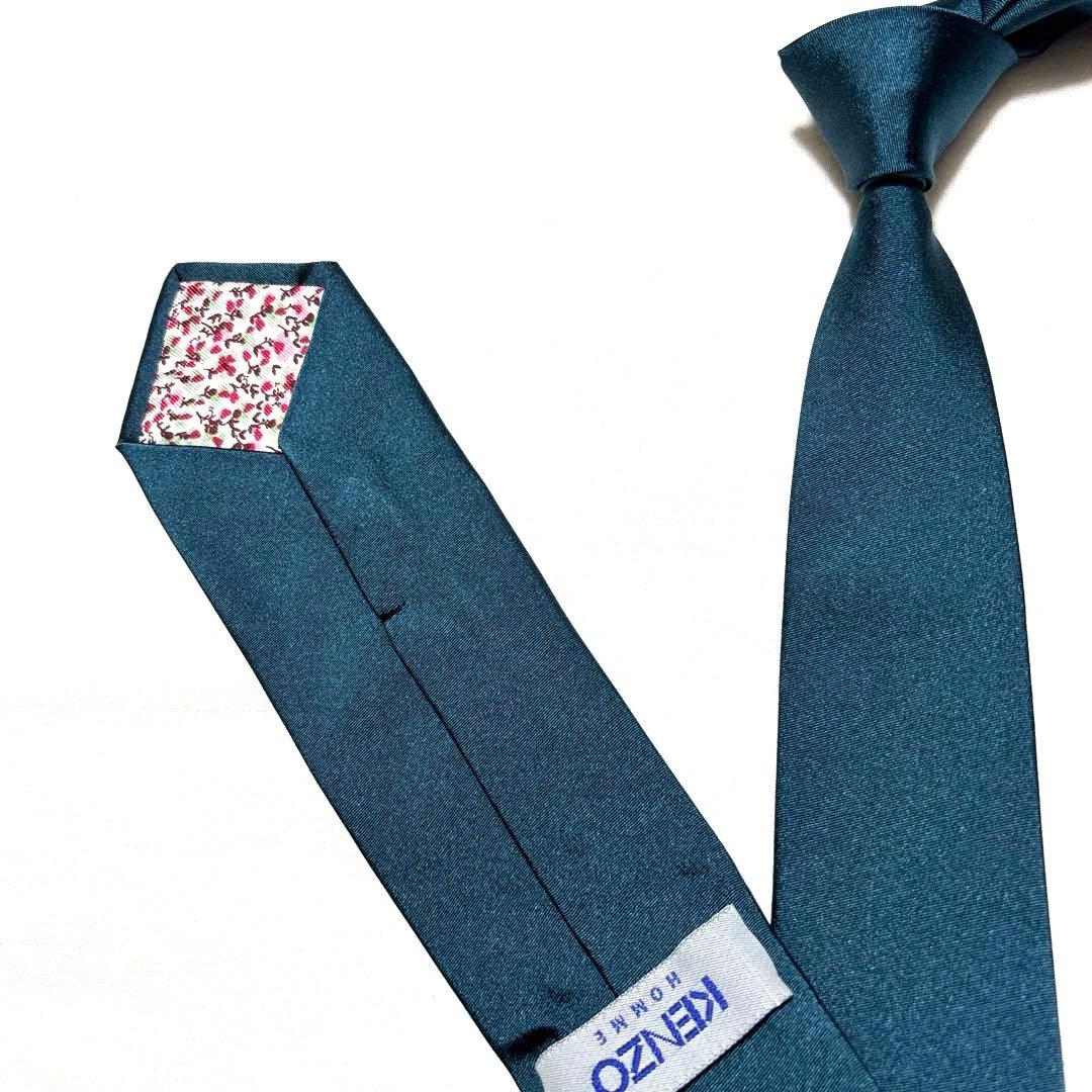 KENZO ケンゾーオム　ネクタイ　ダークブルーグリーン　美品