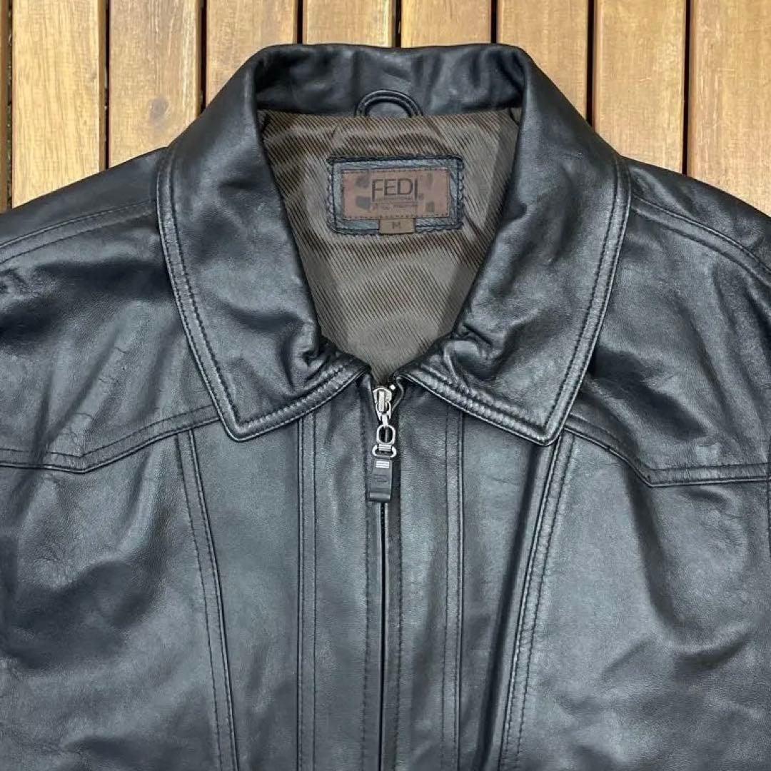 90s FEDI A2ジャケット レザー ブルゾン 本革 羊革
