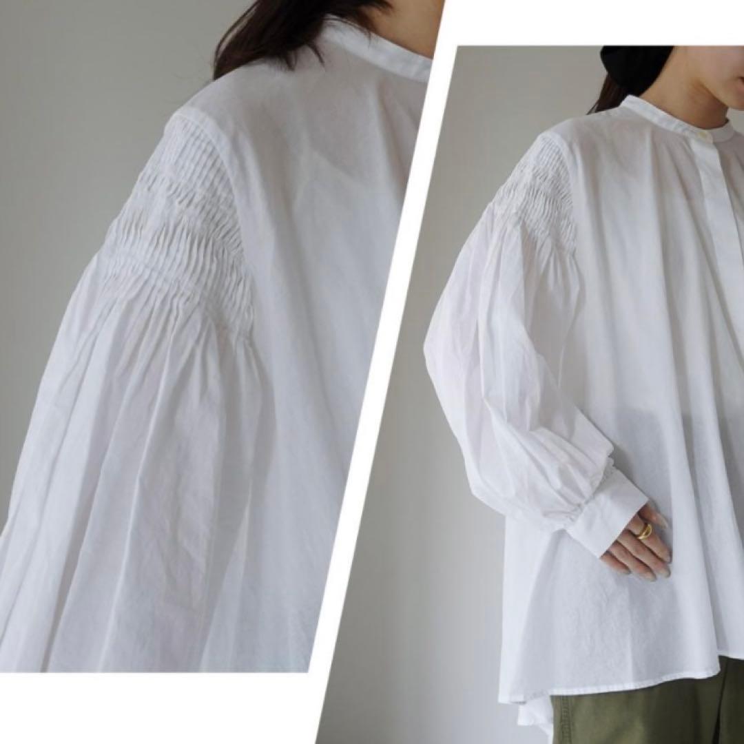 【完売品✨】mizuiro ind ピンタックパフスリーブシャツ ホワイト