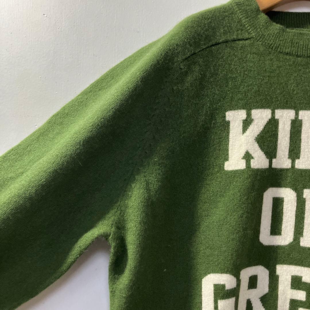 ＊美品＊ラフ&スウェル／ウール　ロゴニット　グリーン　M