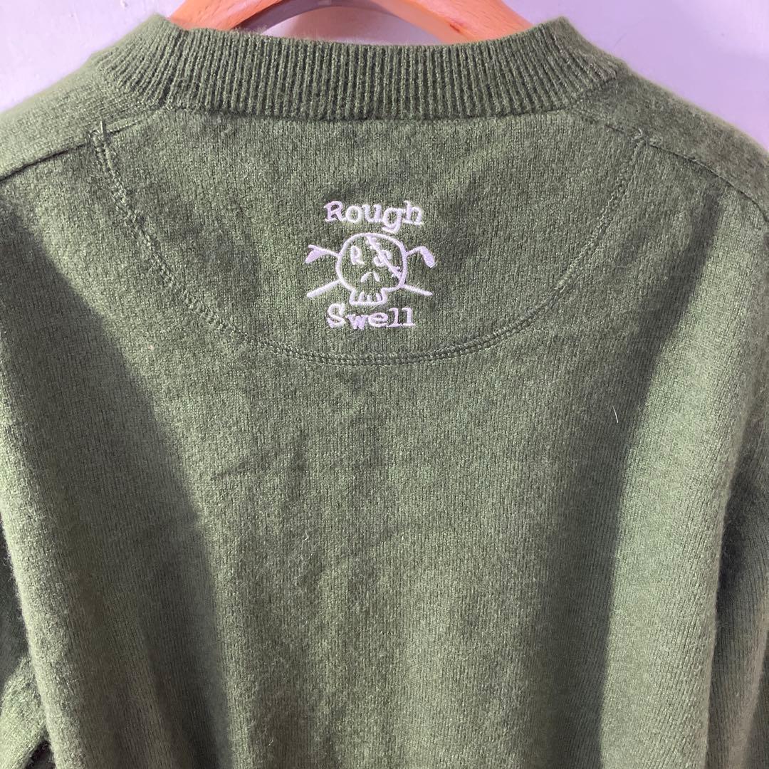 ＊美品＊ラフ&スウェル／ウール　ロゴニット　グリーン　M