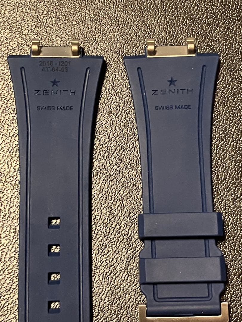 ZENITH ネイビー ラバーベルト　オリジナルバックル付
