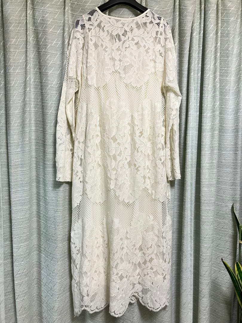 美品 Omekashiメッシュレーススカラップワンピース オメカシ 総レース