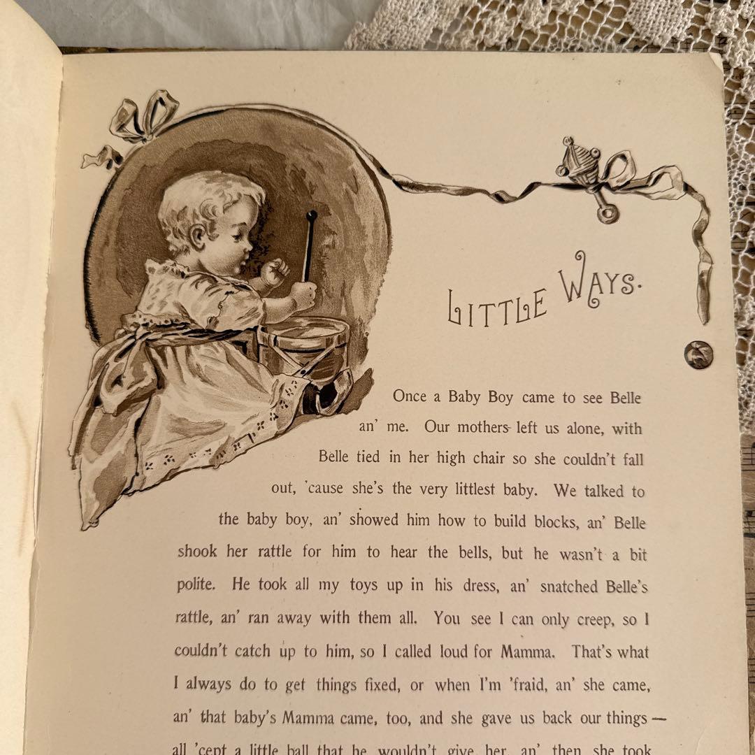稀少1892年アンティーク愛らしい絵本ヴィクトリアン洋書ジャンクジャーナル古書