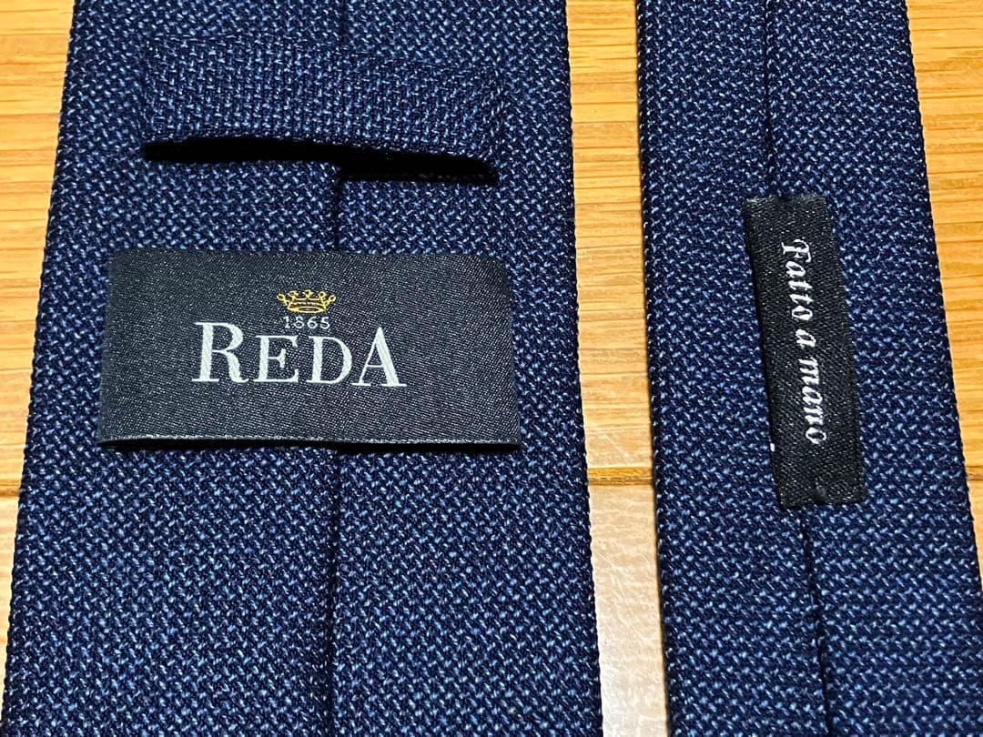 REDA ネクタイ　ネイビー　ソリッド　レダ　無地　イタリア製　紺