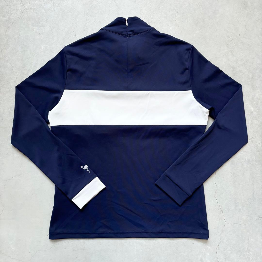 【美品】Jun&Ropé ジュン&ロペ モックネック 長袖プルオーバー ネイビー