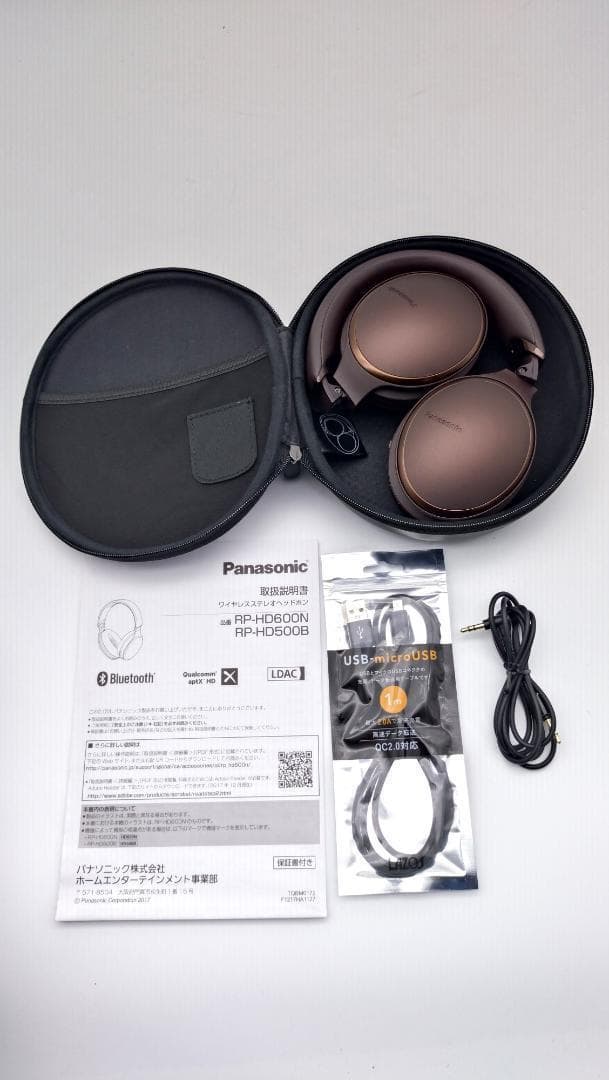 【中古品】パナソニック ワイヤレスステレオヘッドホン RP-HD600N-T