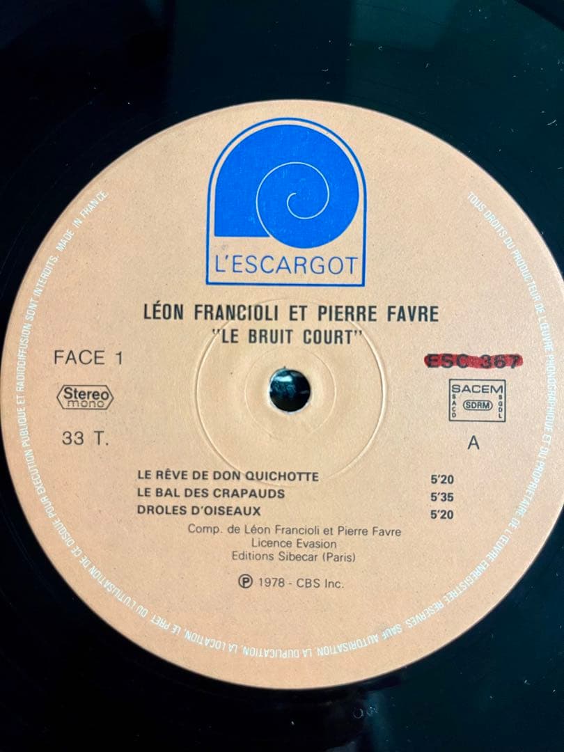 LÉON FRANCIOLI – Le Bruit Court... レコード