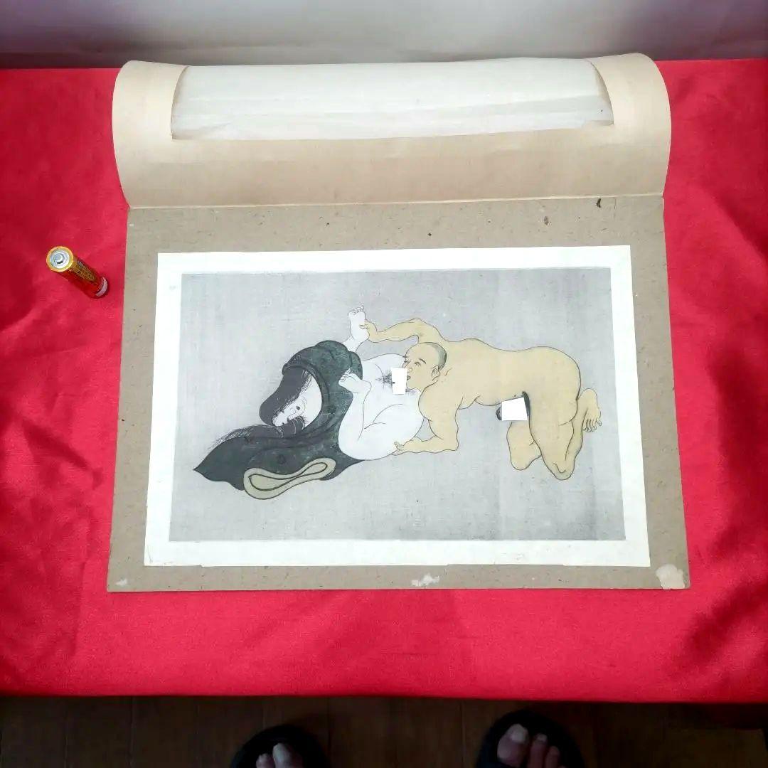 春画　浮世絵　秘めごと　精緻　巨大　骨董　時代物