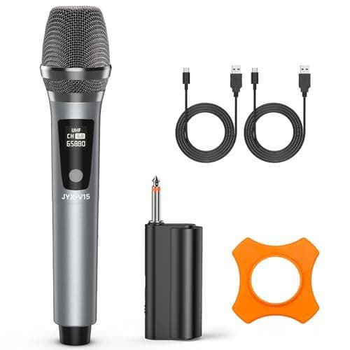 JYX ワイヤレスマイク 無線カラオケマイク UHF マイクロフォン 充電式ダA