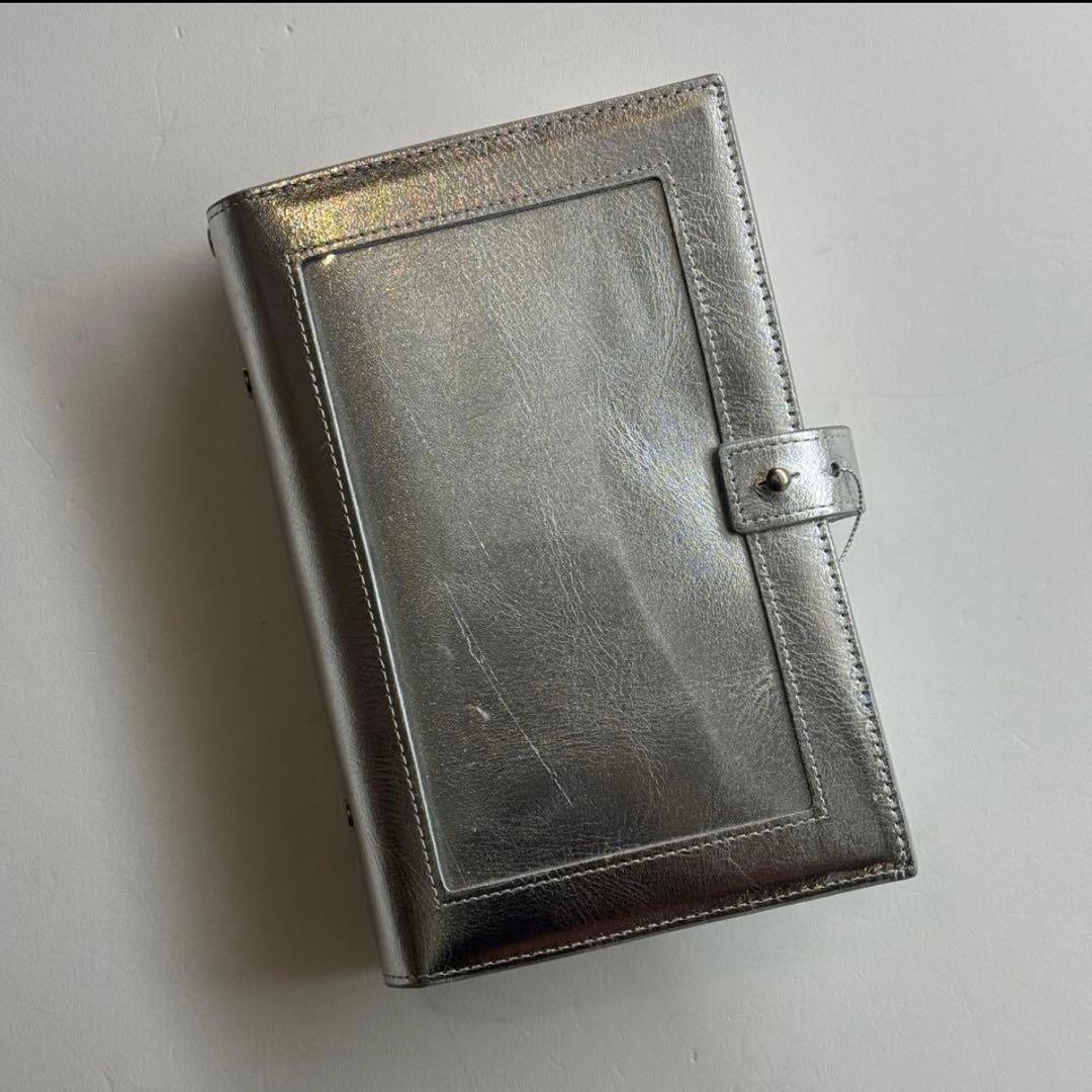 【SALE】バインダー　シルバー　リボン　チャーム付き　A6
