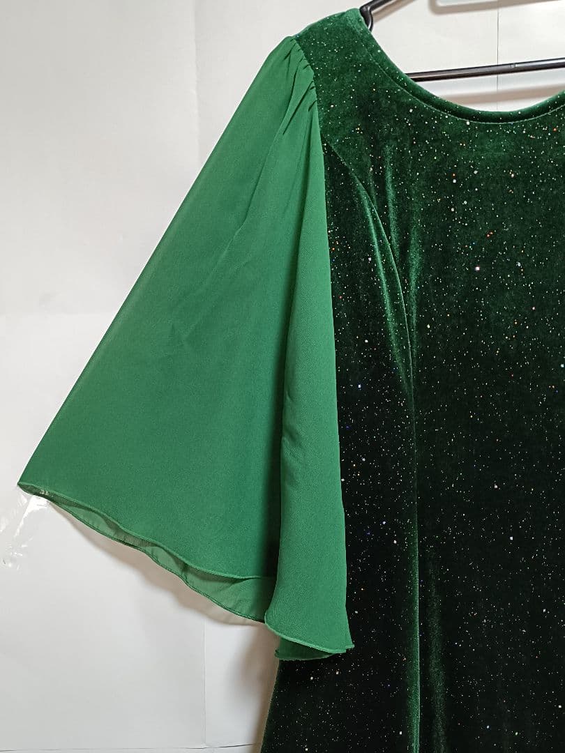 ☆新品未使用☆MMJ　フラドレス　XS-Sサイズ　ベロア　ラメ入　カラードレス