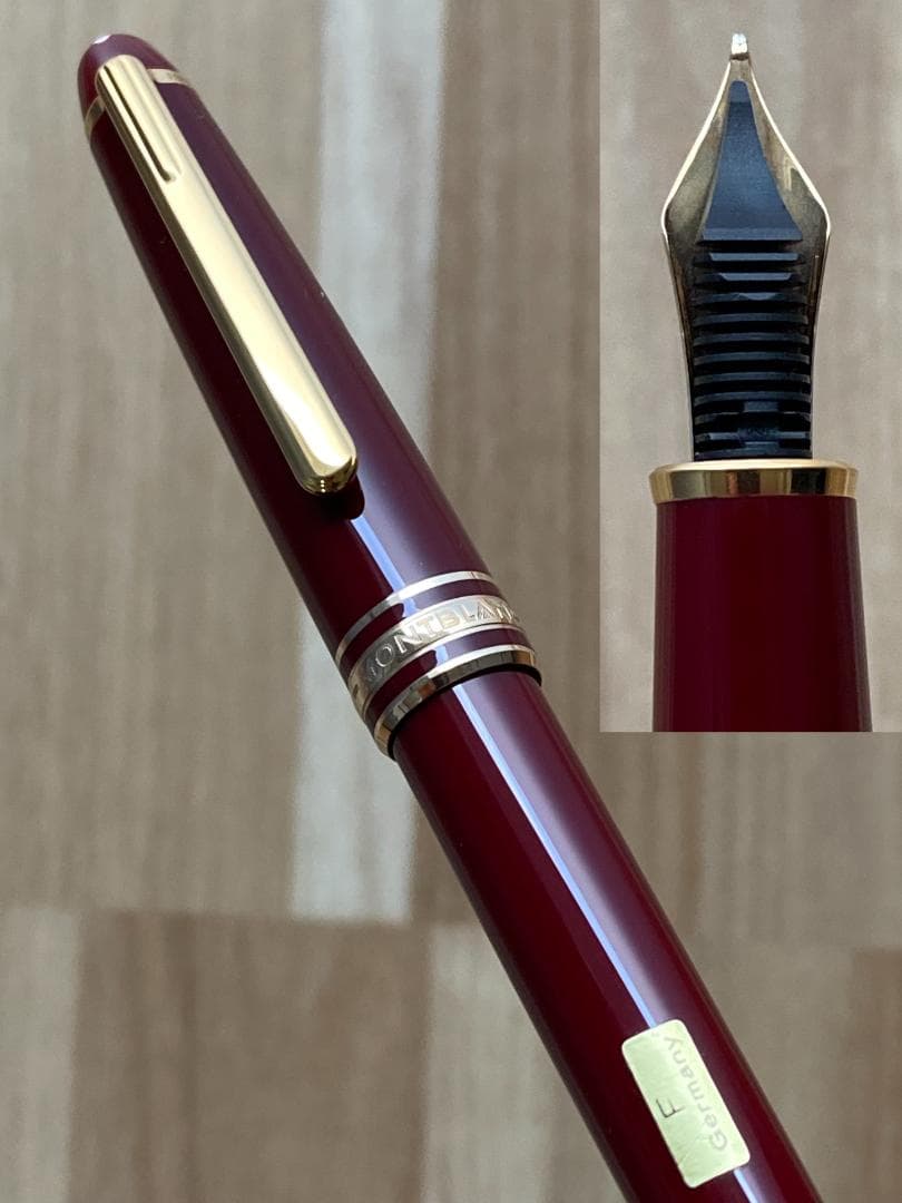 未使用に近い モンブラン 144 万年筆 14K(F)ボルドー 新品コンバーター