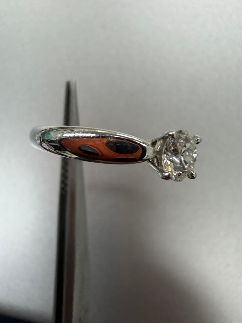 ティファニー　PT950 ダイヤモンド0.37ct リング　鑑別書&箱