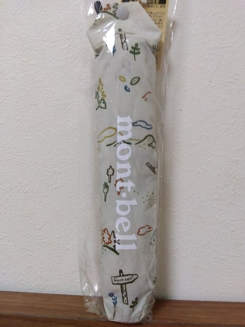 montbellプリントトレッキングアンブレラ55グレーマルチ晴雨兼用折り畳み傘