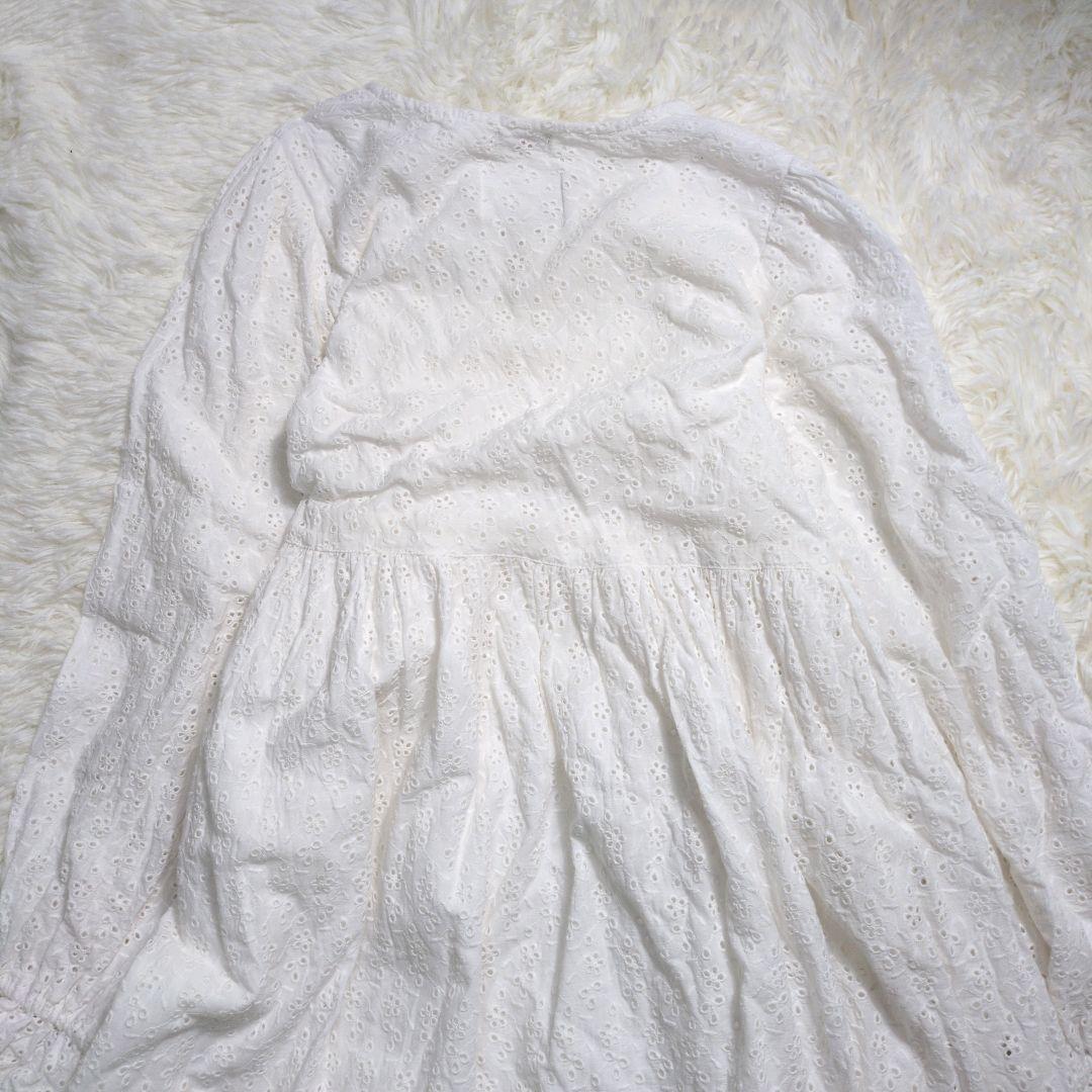 sora19✨フリーダ 2024SS シフリ刺繍スカラップワンピース 白