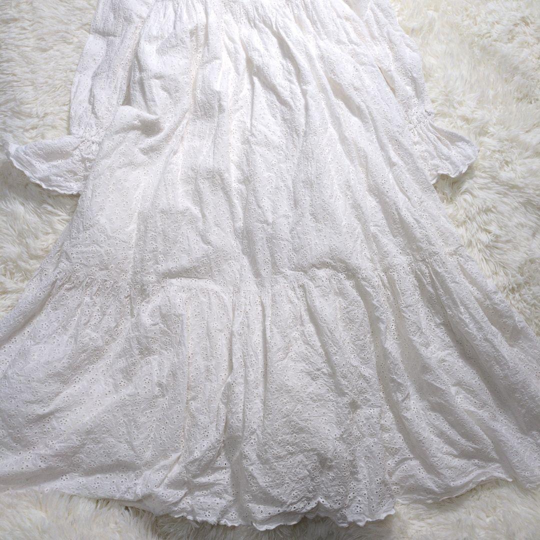sora19✨フリーダ 2024SS シフリ刺繍スカラップワンピース 白