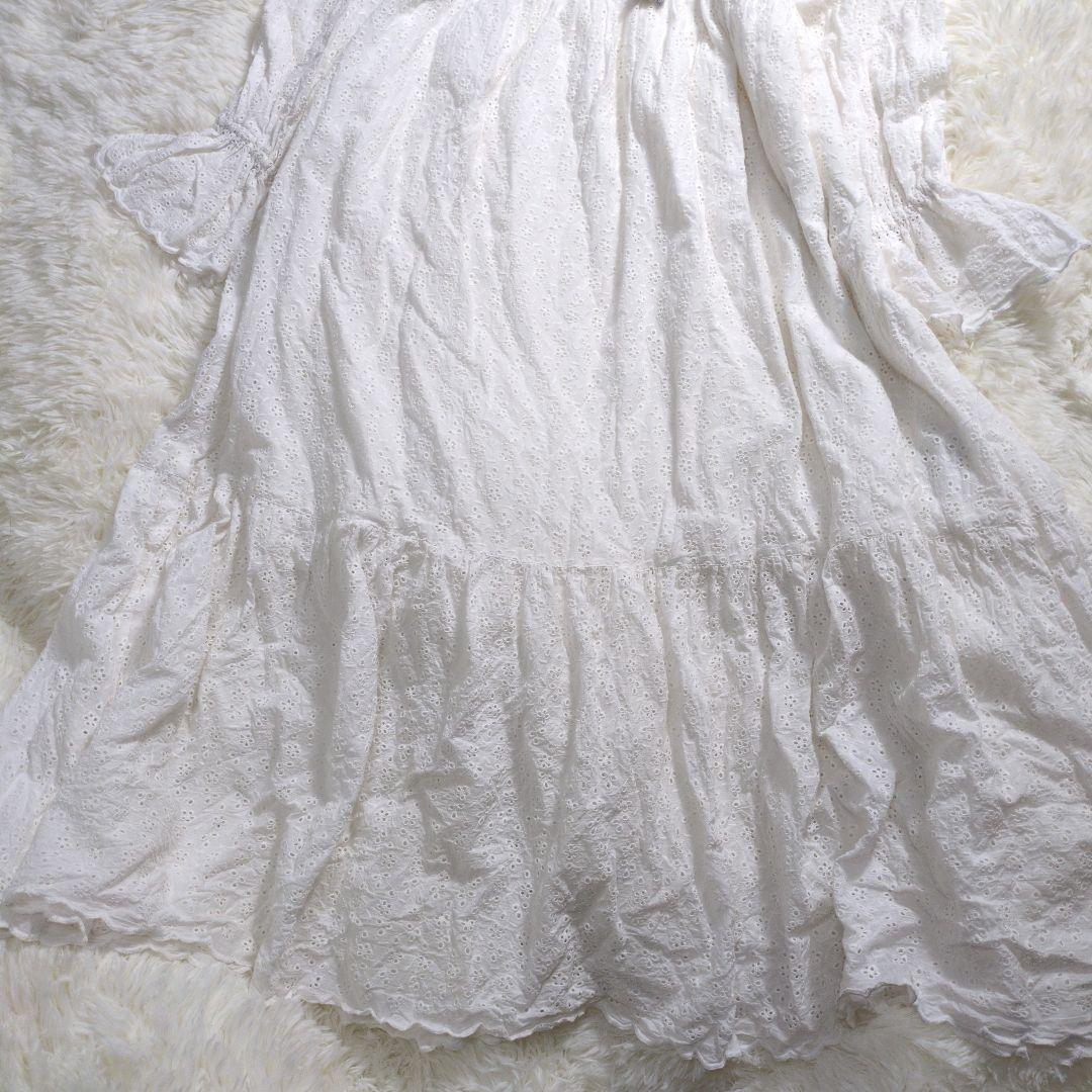 sora19✨フリーダ 2024SS シフリ刺繍スカラップワンピース 白