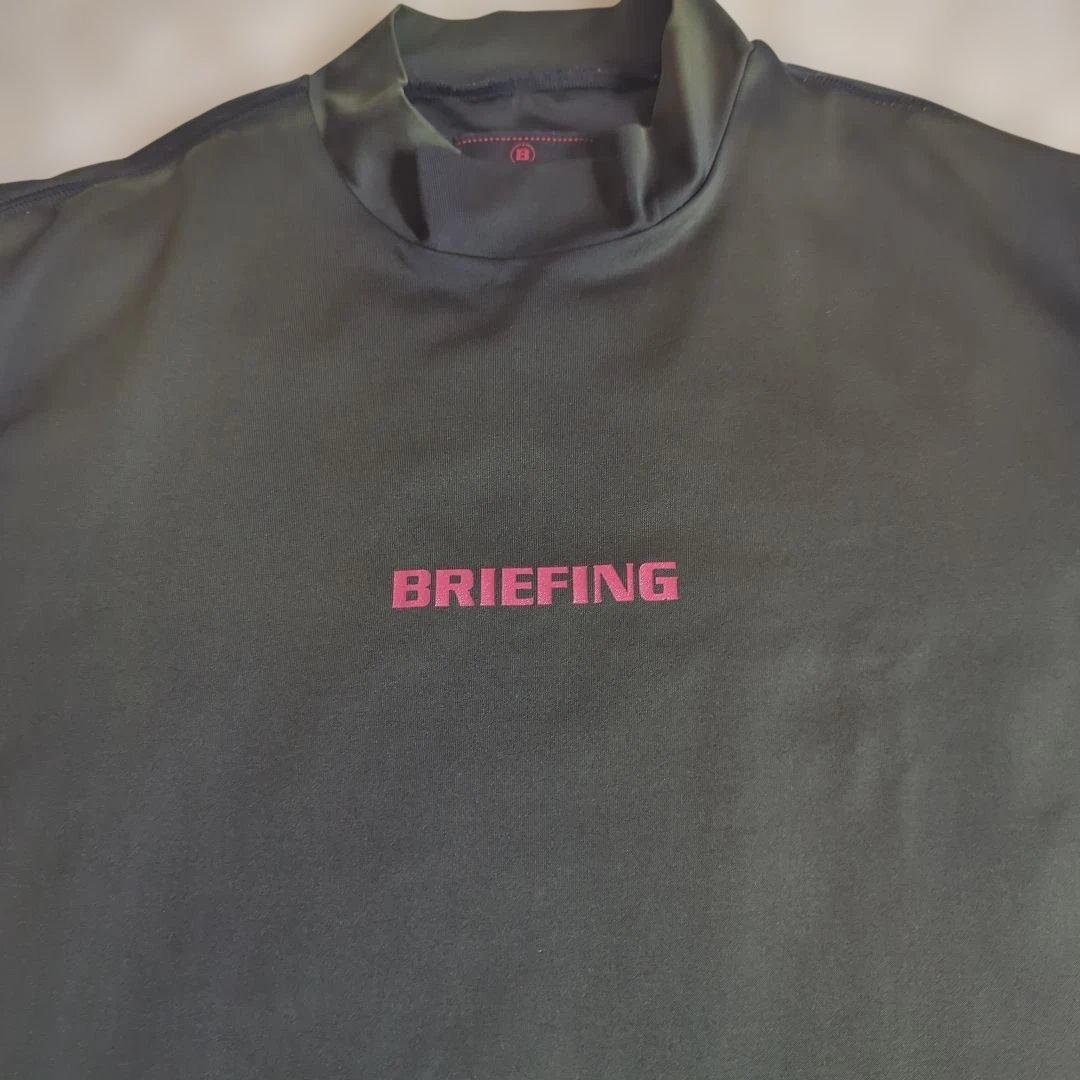 BRIEFING カーキ ハイネックシャツ モックネック