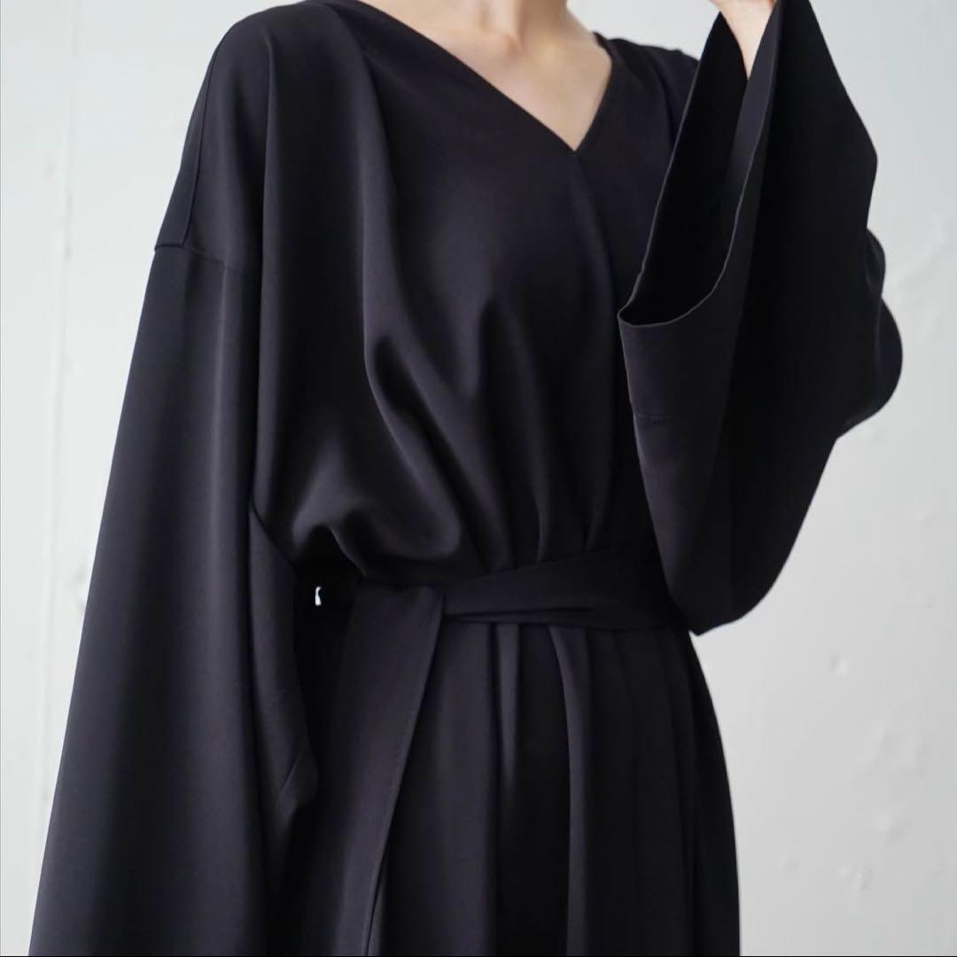 foufou　THE DRESS #7 drape v neck dress