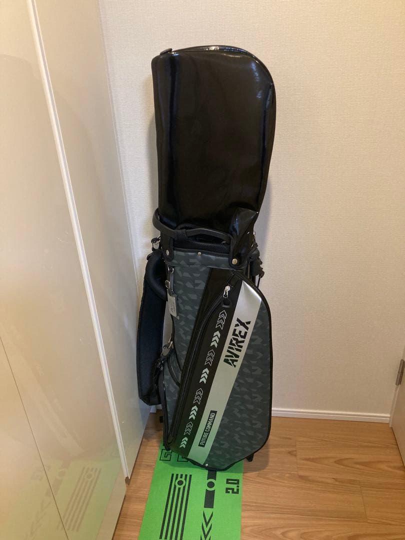 AVIREX 縦型キャディバッグ ブラック・グレー　スタンド式