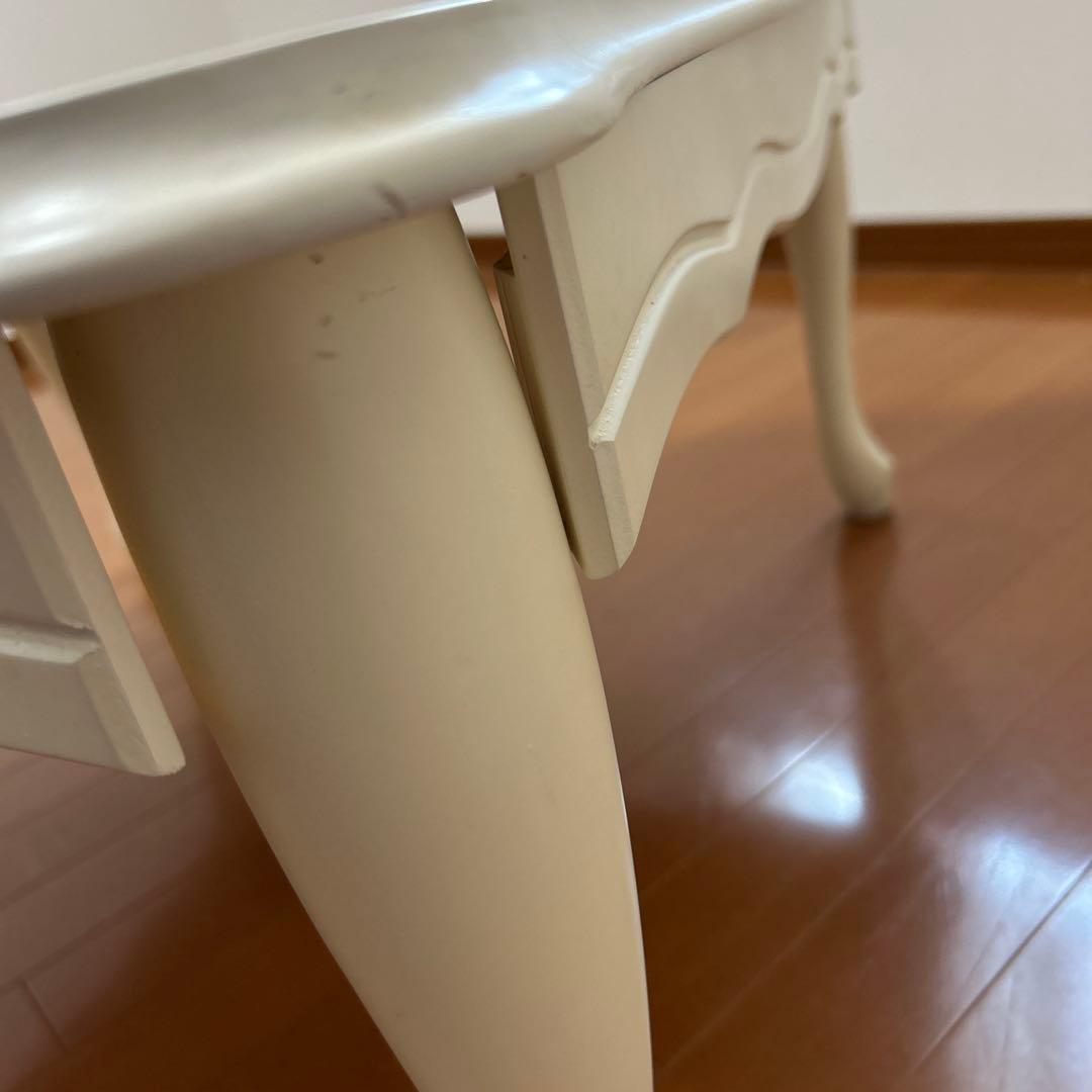 猫脚 折れ脚テーブル 75×75ラッカー塗装 ホワイト 折りたたみ